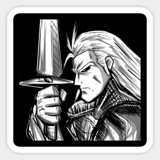 the witcher in sword wish Sticker